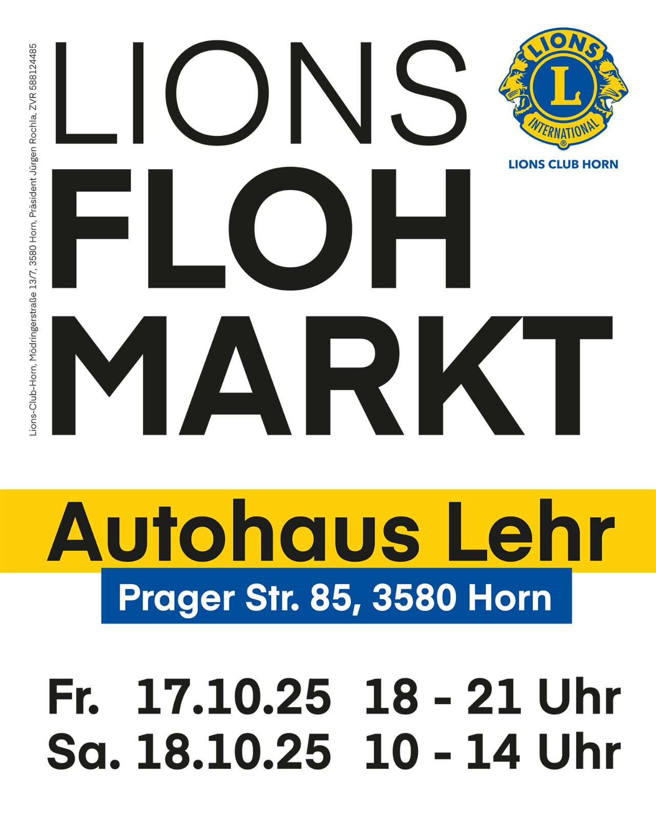 Flohmarkt vom Lions Club Horn im Autohaus Lehr